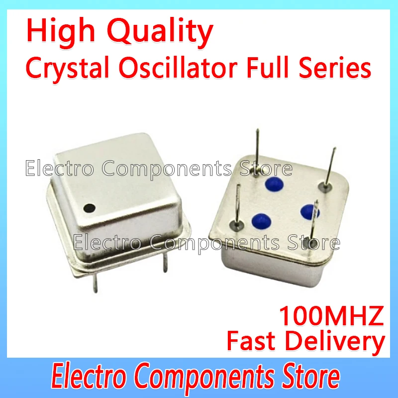Square Half Size Clock Oscillators 100M Active Crystal Oscillator Throught Hole 100MHz 4P OSC DIP-4 OSC 4Pin DIP4 100.000MHZ