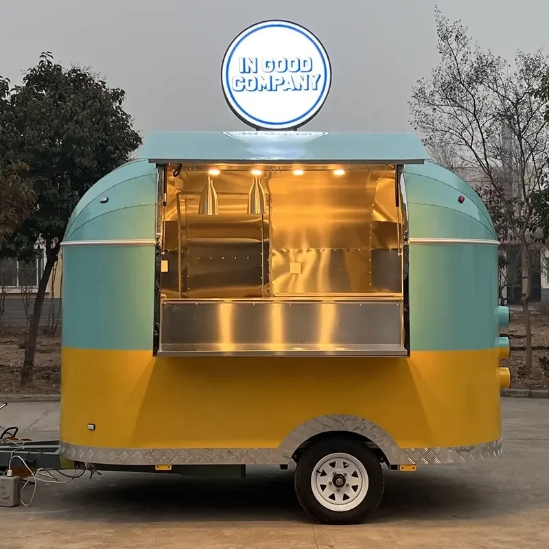 

3M Concession BBQ Truck Mobile Food Trailers Fully Equipped Us Standards Coffee Ice Cream Hotdog Food Trolley Cart Vending Kiosk