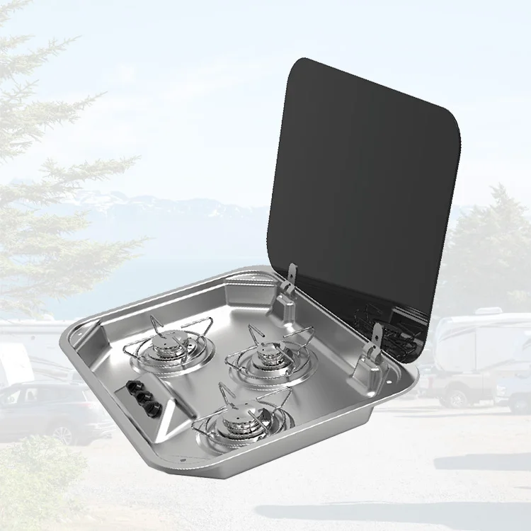High Quality 304 Stainless Steel Gas Stove RV Parts Kitchen Supplies Caravan Gas Stove Black And Silver RV-888