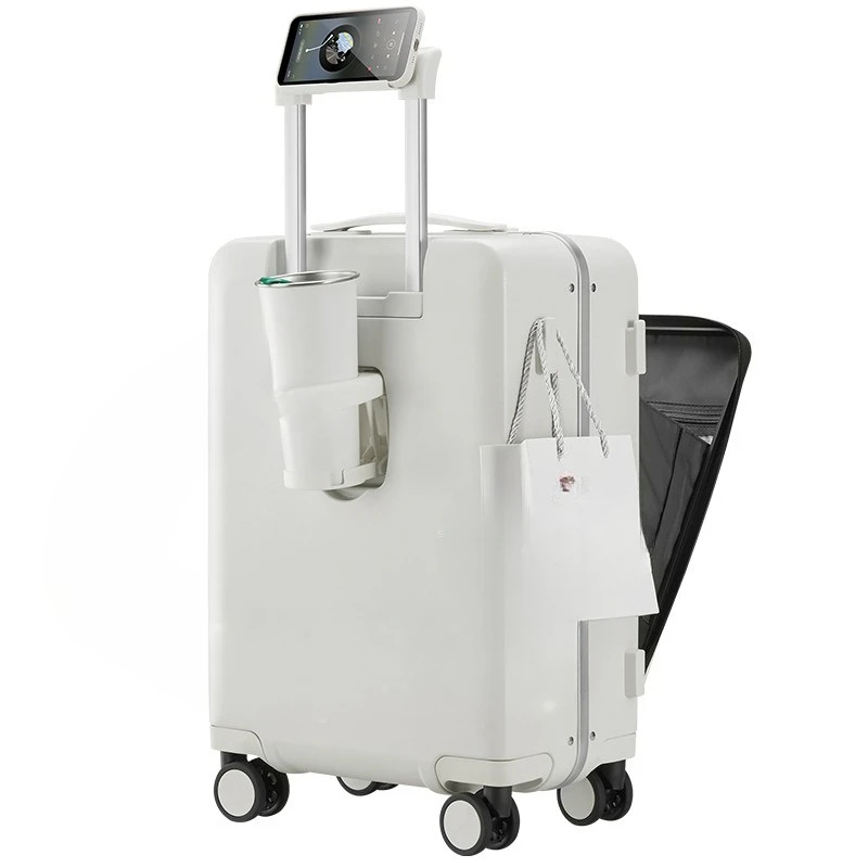 

Suitcase 18 inches, aluminum frame, travel, tie rod, universal wheel, password, boarding.