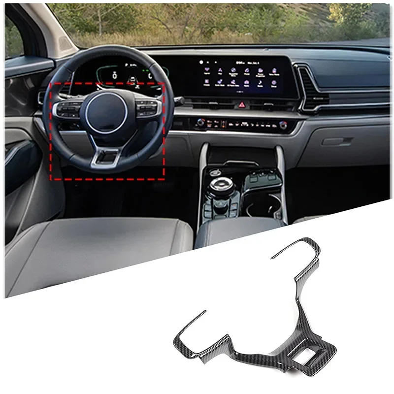 

For Kia Sportage NQ5 2022-25 ABS Carbon Fiber Car Steering Wheel Button Frame Decoration Cover Trim Interior Car Accessories LHD