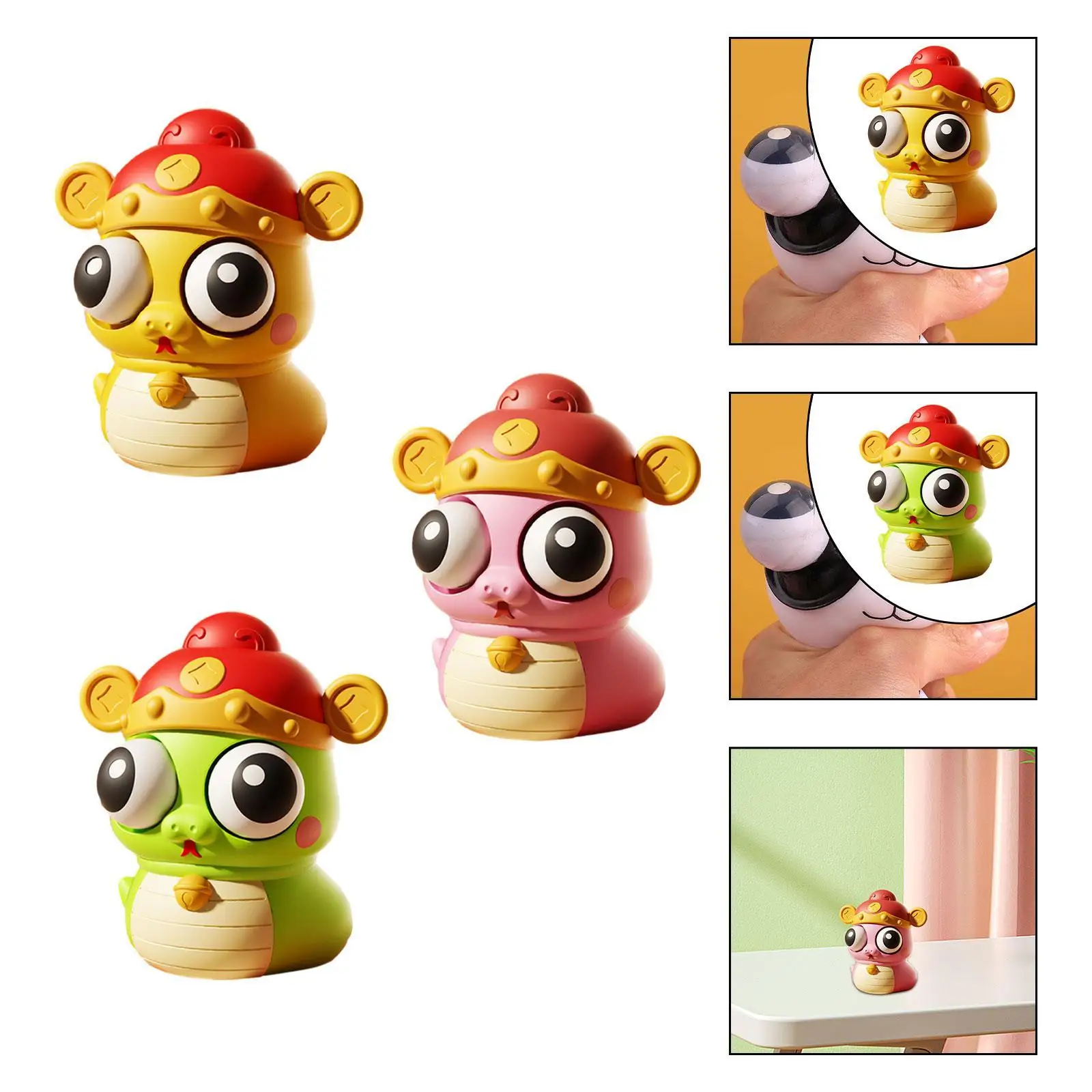 Cartoon Big Eyes Snake Toy Eye Popping Snake Toy Slow Rising Soft Fidget Sensory