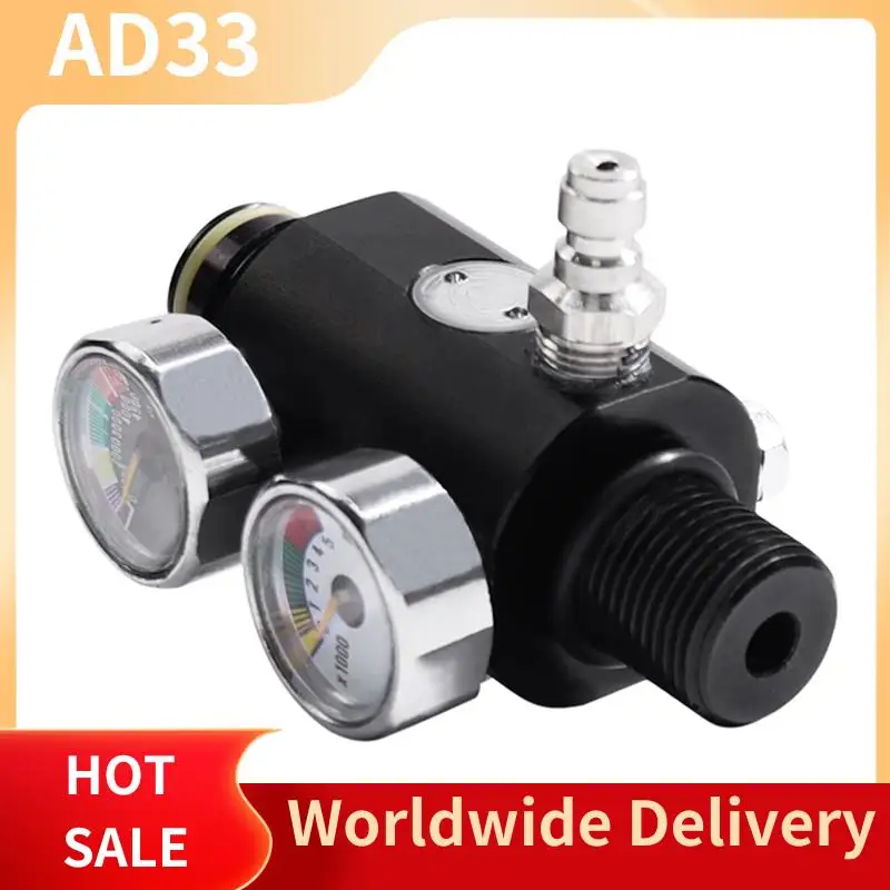 Top Deals 5/8-18UNF Dual Gauge Pressure Regulator Valvula Reguladora Pneumatic Air Valve Fill Station Durable Easy Install