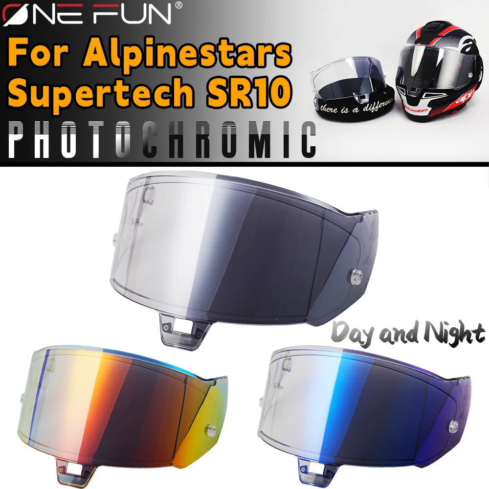 ヘルメットバイザーシールドフォトクロミック-アルパインスターズ-スーパーテック-sr10-レンズ交換用、uv保護-クイックリリース