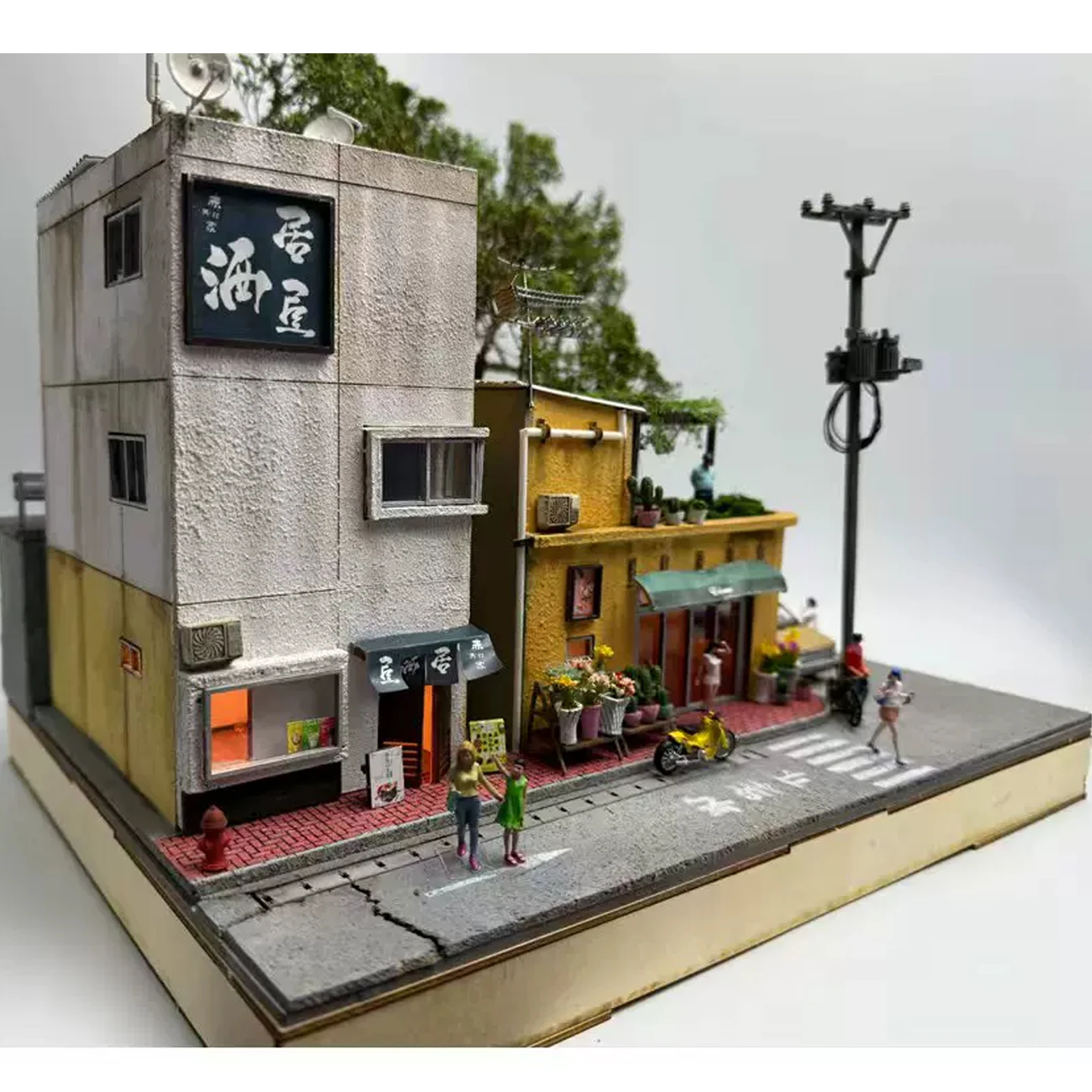 

Diorama 1/64 Japanese City Street Simulation Model Handmade DIY Parking Lot Scene Display Model Unpainted Material Package