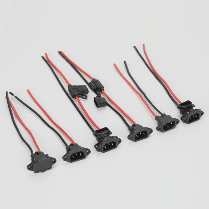 10AWG E-bike Battery Charging Socket Electric Car Connector Charging Plug Universal Three Vertical Cable for 36V 48V Vehicle