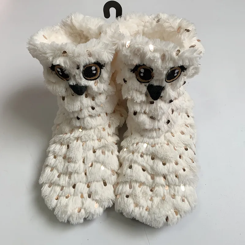 Autumn and winter adult women's floor socks non-slip thickened beaded soft-soled floor boots early education