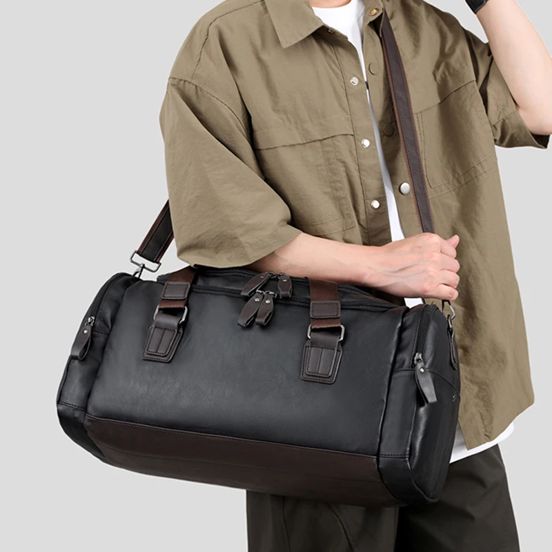 

Спортивная дорожная спортивная сумка из искусственной кожи, мужская уличная деловая сумка для выходных, сумки через плечо для отдыха на короткие расстояния, сумка-тоут