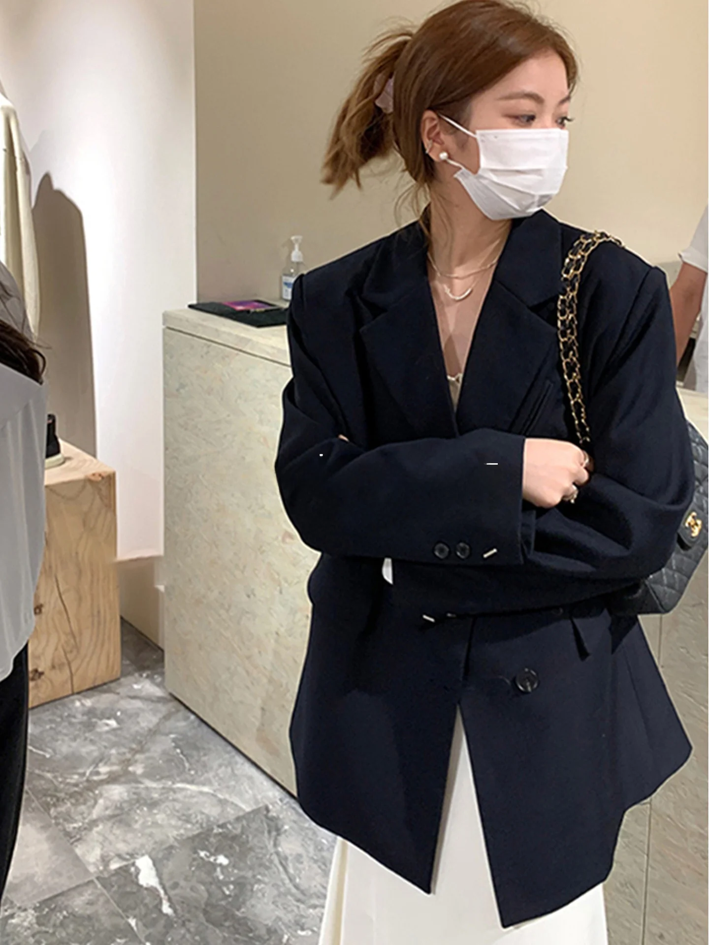 

ROUJE KEFSS Casual Loose Women's Suit Jacket Fashionable Versatile Autumn Spring High Waist Long Pants Commute Style