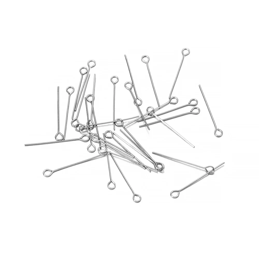 100pcs/Pack Stainless Steel 15-70mm Silver Flat Head Pins For Handmade DIY Jewelry Making Headpin Findings Accessories