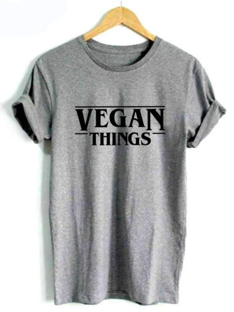 Vegan Things Letter Print T Shirt Women Short Sleeve O Neck Loose Tshirt Summer Women Tee Shirt Tops Camisetas Mujer