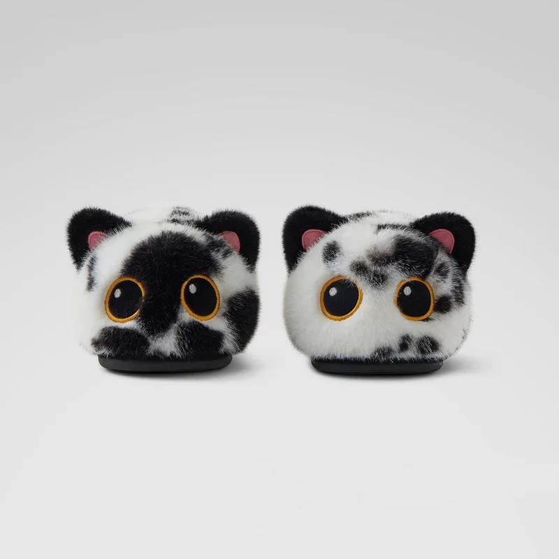 Kawaii Sternenaugen-Katzen-Hausschuhe, Plüsch-Hausschuhe für Damen, Winter-Hausschuhe, Plüsch-Hausschuhe für Damen, Tier-Hausschuhe, Indoor-Mules, Schlafzimmer-Slides, Schuhe – Detail 15