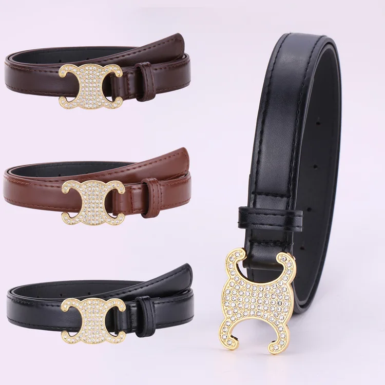 

‌ Винтажный ремень с кристаллами 2025 года — тонкий женский пояс, элегантный парижский ремень с отделкой, легкий роскошный аксессуар, нарядный ремень