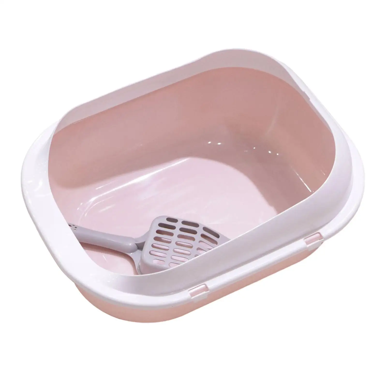 Kitty Litter Pan Open Top Pet Litter Tray Heighten Kitten Toilet for Dog Indoor Cats Small Animals Easy to Clean and Assemble