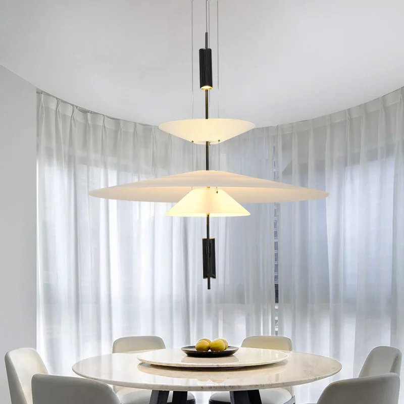 

Nordic LED Saucer Chandelier Metal Glass Ceiling Light for Living Dining Bedroom Bar Modern Minimalist Home Decor Pendant Light