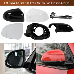 Para BMW X3 F25 X4 F26 X5 F15 X6 F16 2014-2018 cubierta inferior del marco del espejo retrovisor luz de giro lámpara de cristal