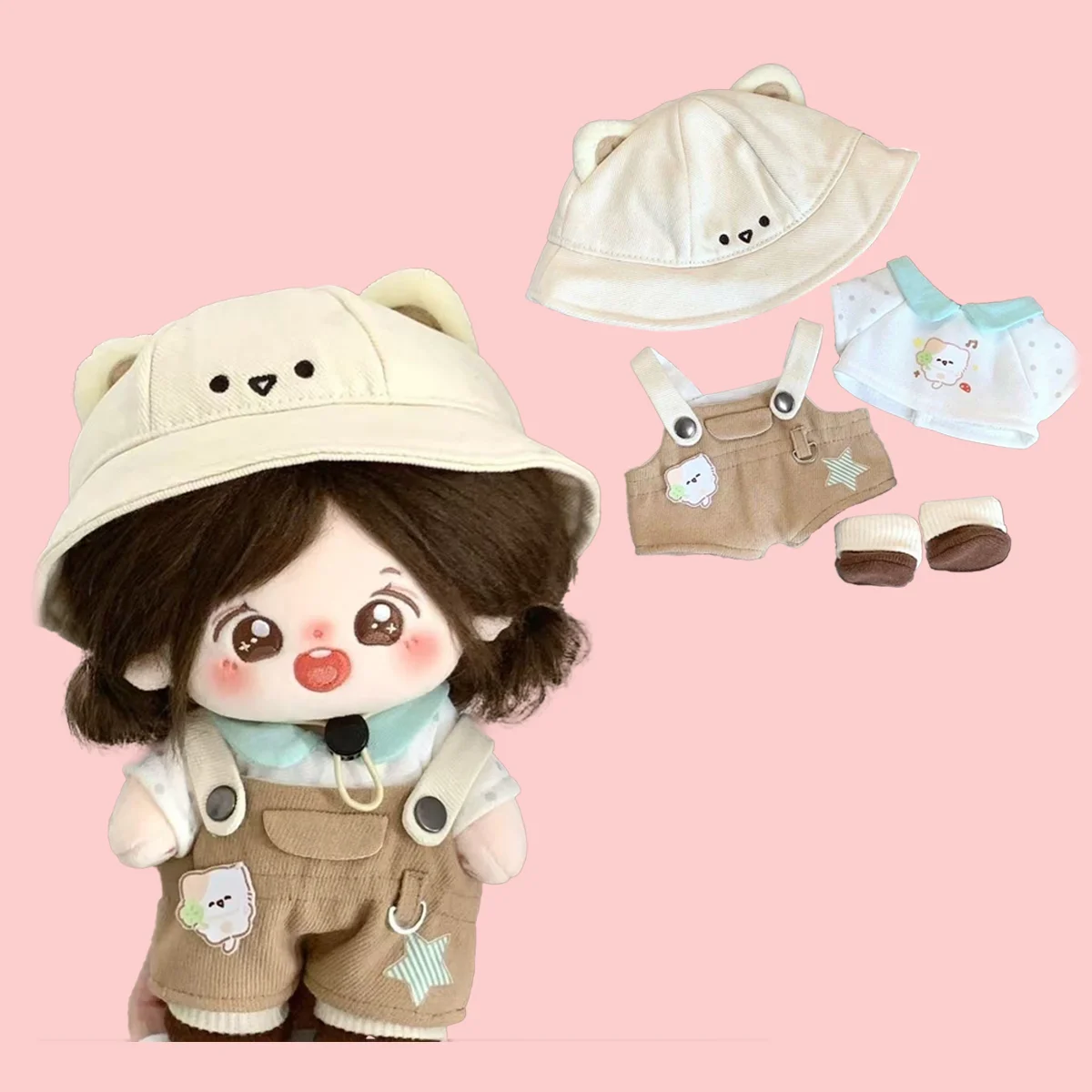 Adorable Doll Clothes for 20cm Cotton Dolls Bodysuit Jumpsuits for Cotton Dolls Replacement Clothes Outfit Doll Accessories