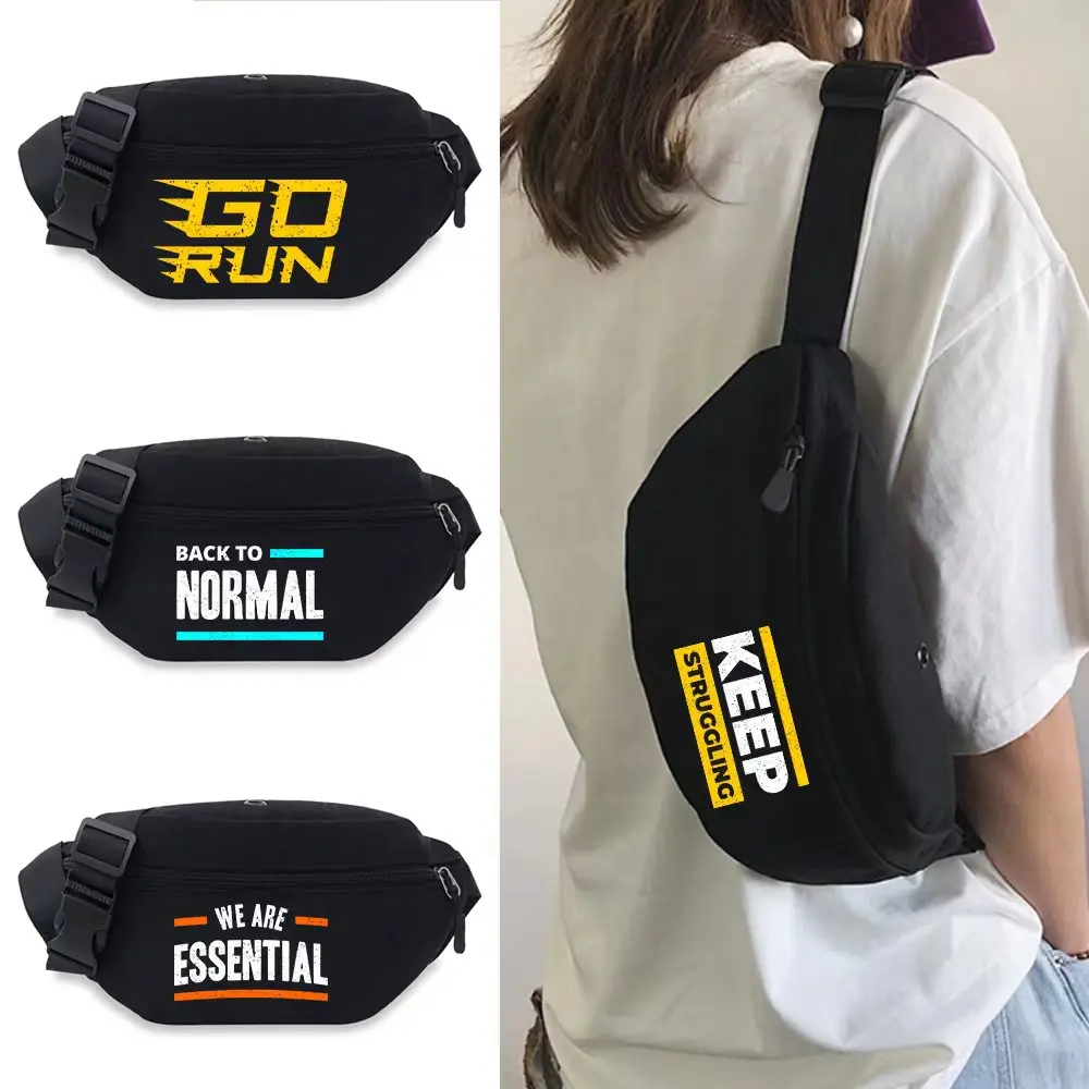 

Men's Waist Bag Fashion Fanny Pack Chest Pack Outdoor Sports Crossbody Bags Casual Women's Travel Phrase Pattern Waist Packs