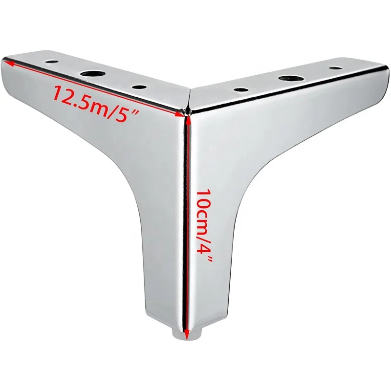 5pcs Modern Metal Triangle Furniture Feet Cabinet Legs  Furniture Legs DIY Replacement for Cabinet Cupboard Sofa Couch Chair