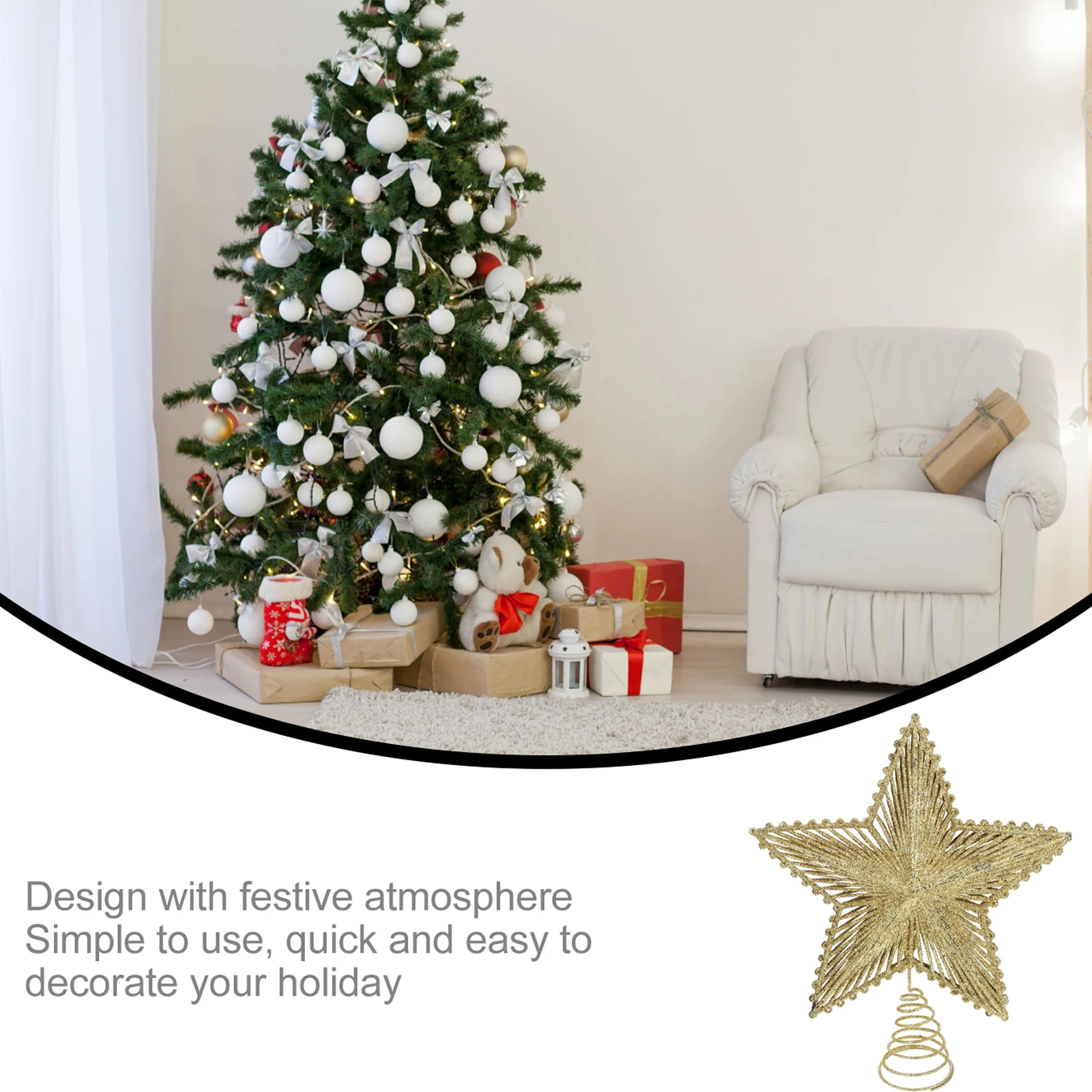 

Christmas Tree Top Decoration Ornaments Pendants Decorations Star Topper Outdoor