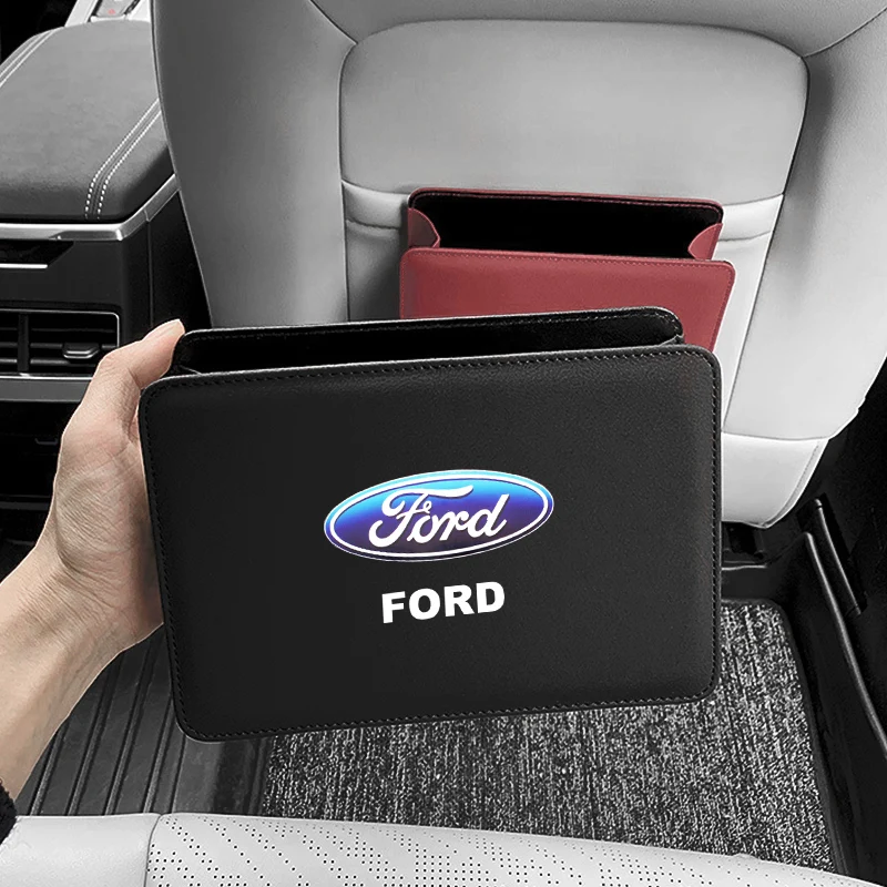 

For Ford Fiesta EcoSport Ranger Mondeo Mustang FOCUS 2 3 Leather Car Door Seat Organizer Box Stowing Tidy Storage Bag Accessory