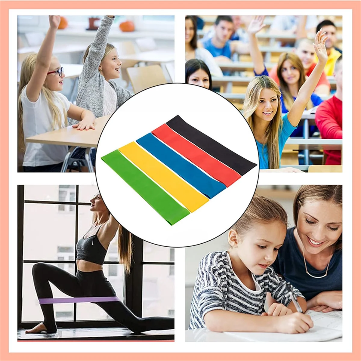 Tali kursi 10 Pak untuk anak-anak, dengan kaki gelisah, tali karet untuk kaki kursi untuk anak-anak, 11.8x2 inci