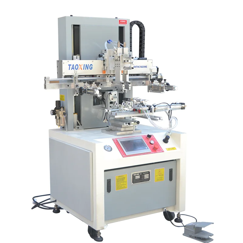 TX-500SS Multi-color Semi Auto Cylindrical Silk Paper Cup Curved Screen Printing Machine
