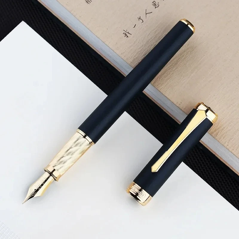 

PENBBS 499 Fountain Pen All-copper sandblast coating Fine 0.5mm Ink Pen For writing Stationery Supplies Bussiness Gift School