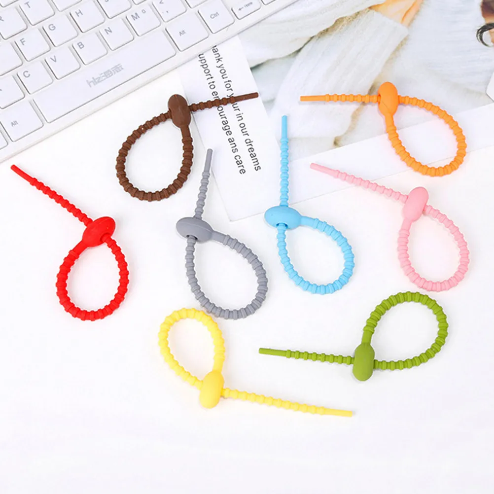 20 pcs Cable Management Box Organizer Storage Cord Wire Desk Halloween Christmas New Year Silicone Cord Organizer Travel Ties