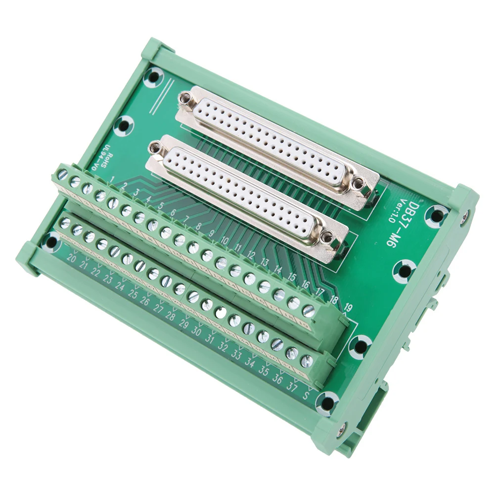 DB37-M6 DIN Rail Terminal Block Board Connector DIN Rail Mount Interface Module Electrical Connection Component 118*87*51mm