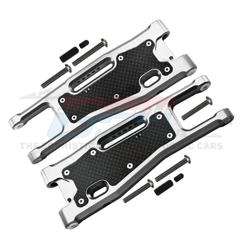 GPM Metalen Koolstofvezel Front Lower Suspension Arm 9530 9531 9633 voor Traxxas 1/8 Sledge 4WD Monster Truck 95076-4 Upgrade Onderdelen