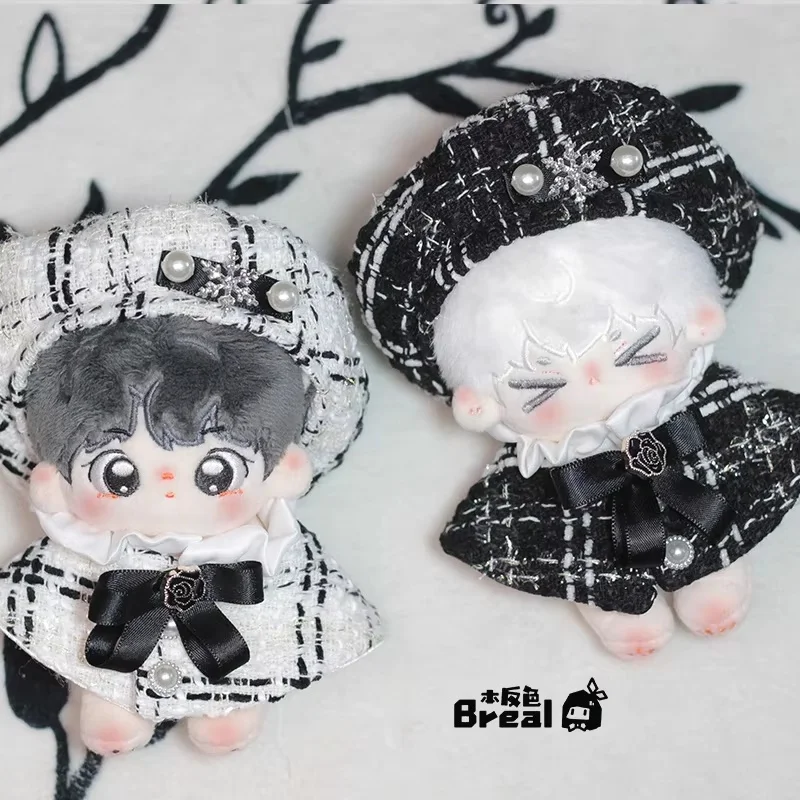 V Kim Taehyung 10 cm Katoenen Poppenkleertjes Hoge Aangepaste Mantel Set Geruite Gedrukte Baret Nunu Poppenkleertjes Vervanging Accessoires