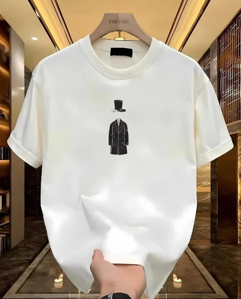 

Готическая креативная футболка с круглым вырезом и принтом в стиле аниме, уличная модная тенденция, свободная панк-пара с короткими рукавами