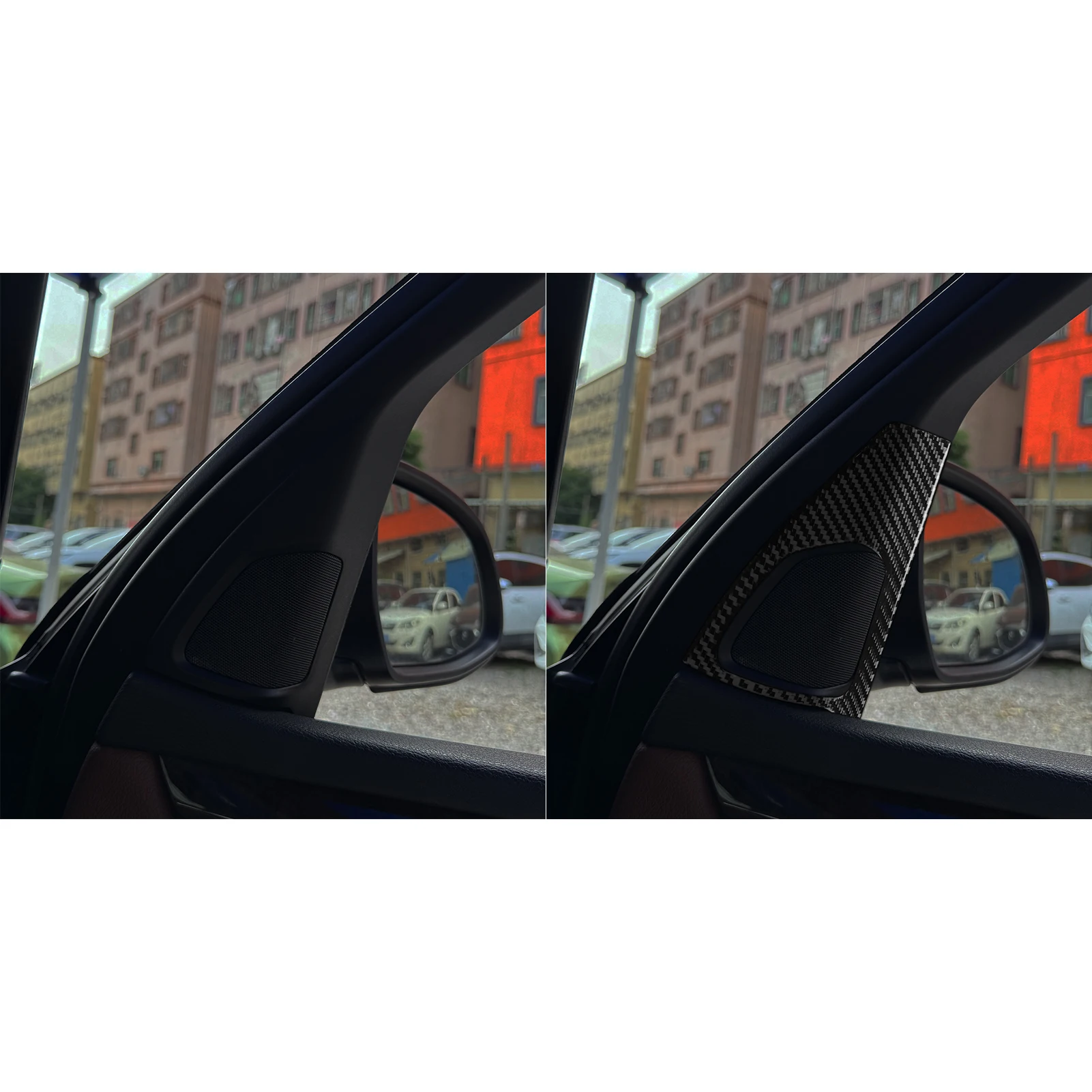 For BMW X5 F15 2014-2018 Carbon Fiber Door A-pillar Speaker Horn Audio Panel Cover Decorative Car Accessories Decoration Sticker - view 3