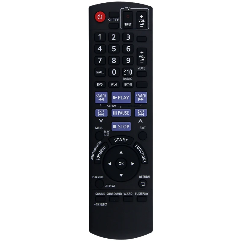 Совместим с приемником домашнего кинотеатра Panasonic SC-PT480 SA-PT480 SC-PT480P-K Пульт дистанционного управления N2QAYB000514 Запасные части для замены Совместим с приемником домашнего кинотеатра Panasonic SC-PT480 SA-PT480 SC-PT480P-K Пульт дистанционного управления N2QAYB000514 Запасные части для замены