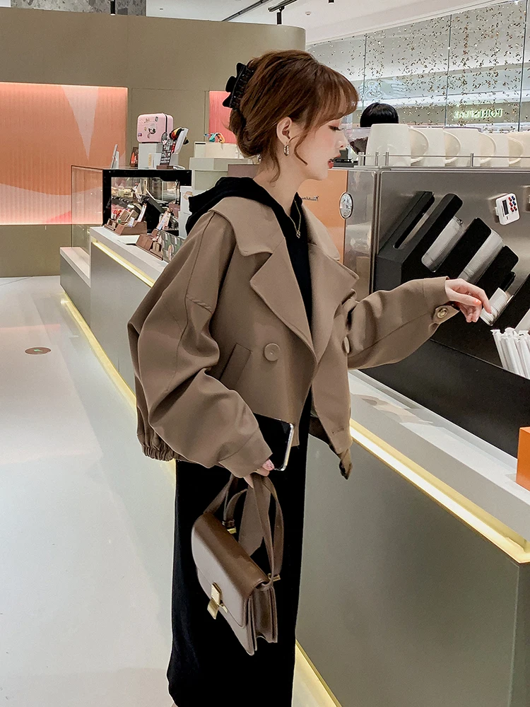 

Khaki Color Women's Jacket 2026 New Style Spring Autumn Versatile College Suit Jacket Short Coat Winter Small Size