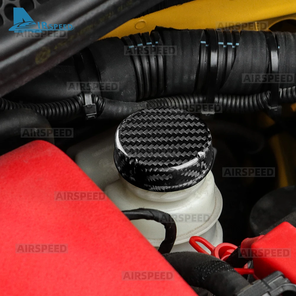 ل Abarth 595 595C 695 695C 2012-2024/فيات 500 500C 2008-2024 ريال جاف الصلب ألياف الكربون سائل الفرامل خزان النفط غطاء تغليف #3