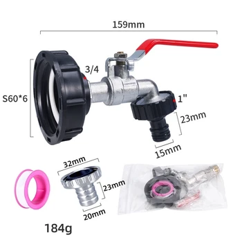 Durable IBC Tank Tap Adapter S60*6 Coarse Thread to 1/2