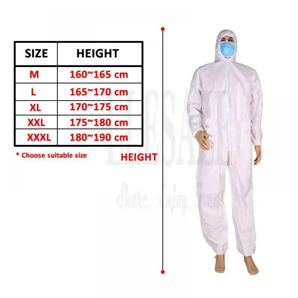 Disposable Breathable Dustproof Water Oil Resistant Work Safety Overall Anti Dust Spary Painting Decorating Labour Coverall Suit