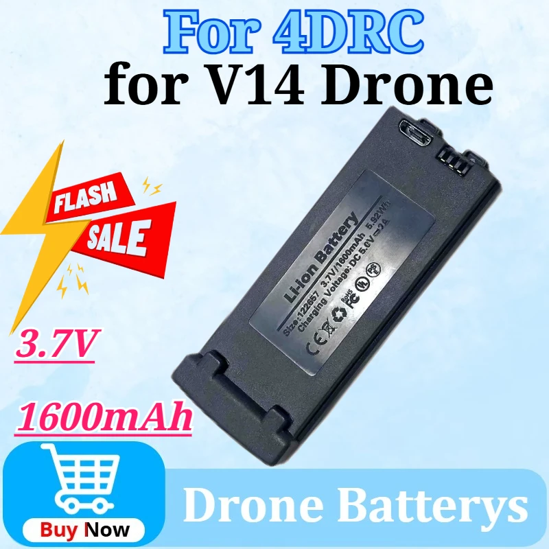 

3.7V 1600mAh for V14 Drone Battery for V14 RC Quadcopter Helicopter Accessories for 4DRC V14 Drone Spare Parts Battery