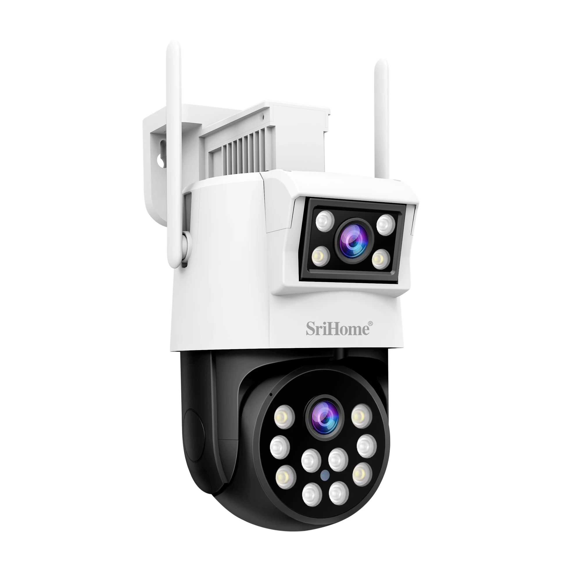 Srihome APP  4MP Dual Lens Full Color Wireless PTZ IP Dome Camera AI Humanoid Detection Home Security CCTV Baby Monitor