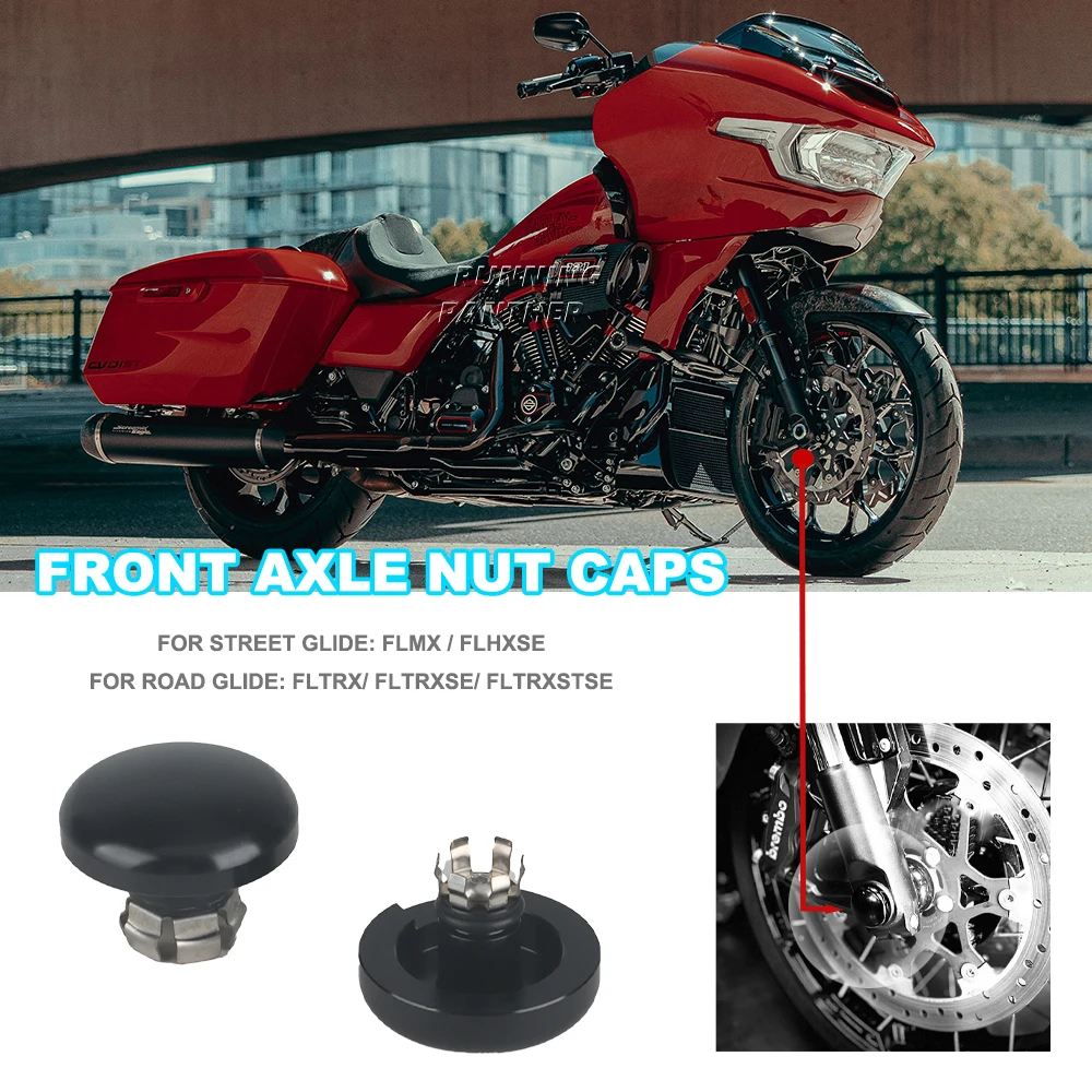 

Колпачки гаек передней оси мотоцикла для Harley CVO Road Glide FLTRX FLTRXSE FLTRXSTSE Street Glide FLHX FLHXS, совместимые аксессуары