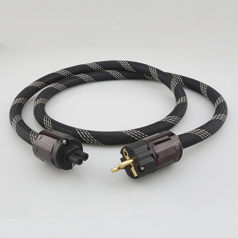 Audiophile Hi-End Pure Copper US Power Cord Cable with Figure 8 IEC C7 Connector High Fidelity Audio Power Cord US Plug