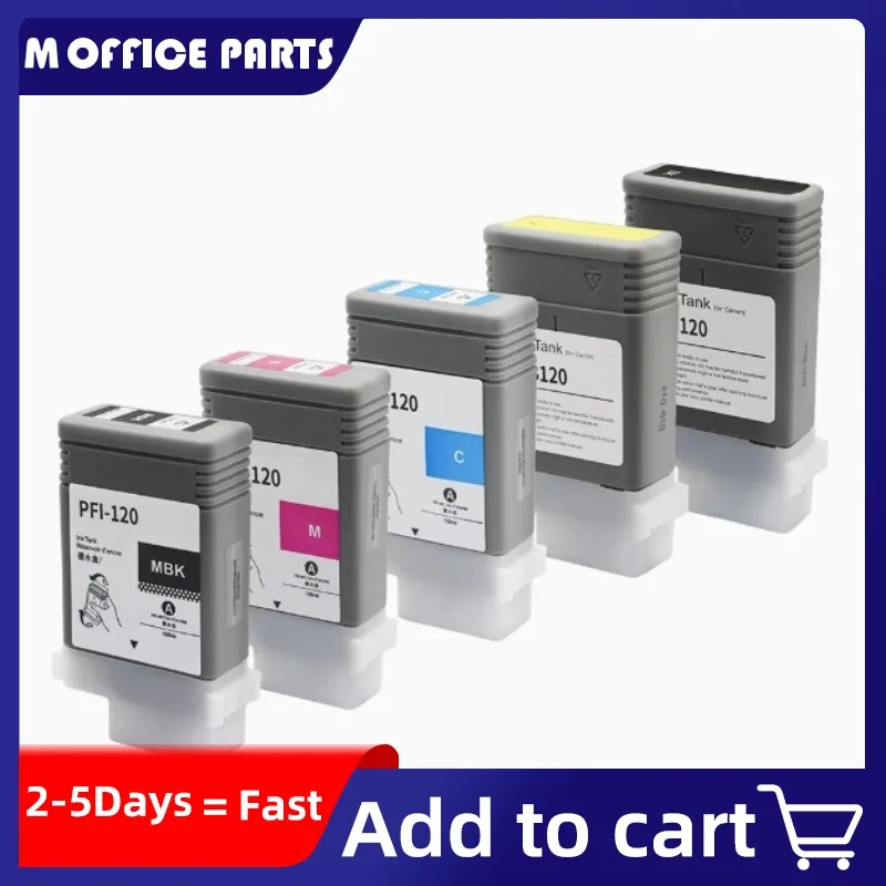 PFI-120 For Canon PFI120 Ink Cartridge Compatible For Canon TM-200 TM200 TM-205 TM-300 TM-305 TM300 130ML Pigment ink 6 Pcs /Set