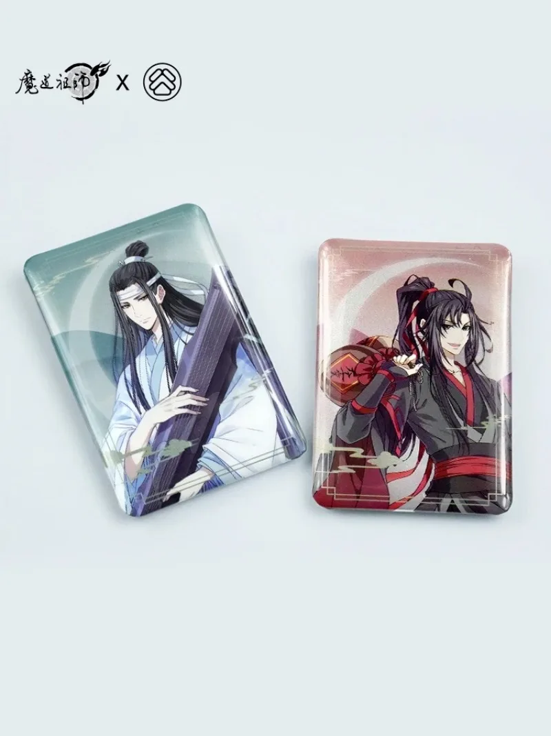 Oficjalny Anime arcymistrz demonicznej uprawy Wei WuXian Lan WangJi Cosplay broszka blacha kwadratowa kolekcja medalów prezent