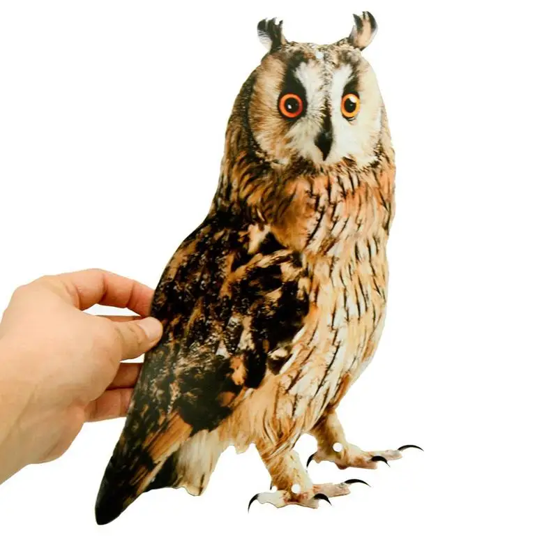 Fake Bird Scare Device Waterproof Owl Scarecrow Decorative Scarer Pendant With Bell Patio Balcony Garden Fake Bird Scare Device