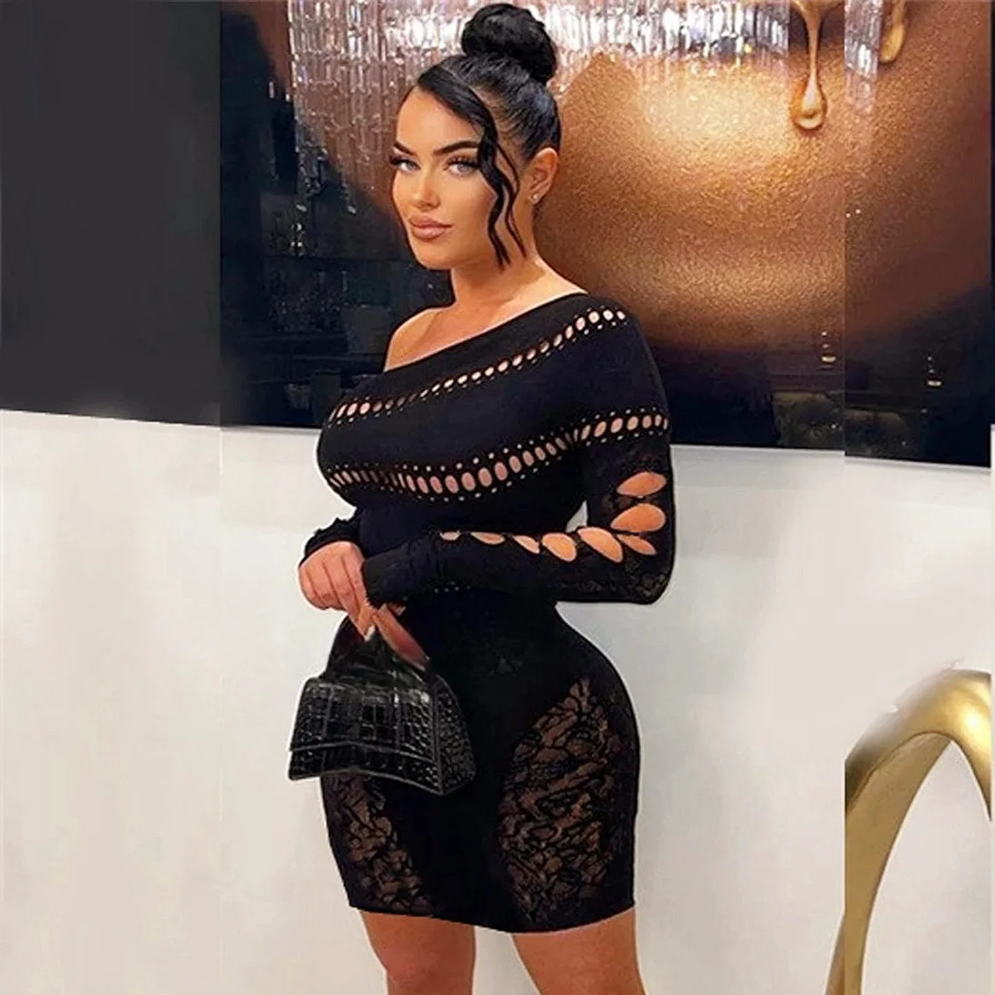 

Women Dress Sexy Backless Stretch Spaghetti Strap Summer Hollow Out Solid Party Dress Casual Elegant Bandage Club Dress Beach