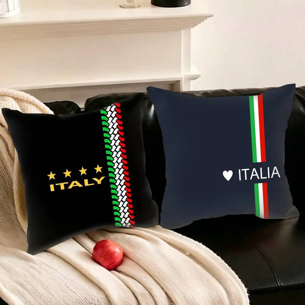 

I-Italy Flag Pillowcase for Sofa Room Office Decor Printing Protector Cushion Cover Valentine gift Custom