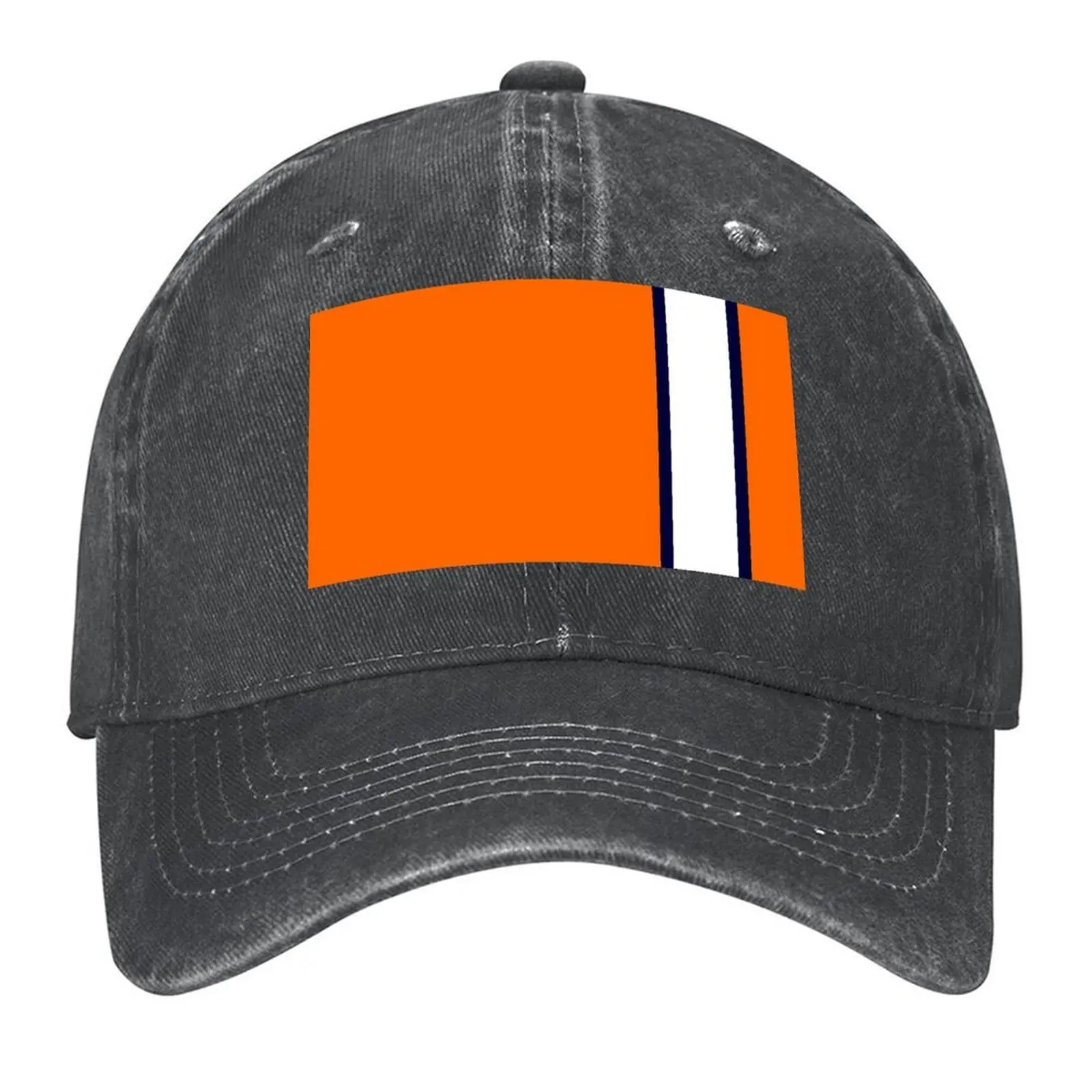 

Luton Town Retro Away 1977 -78 Orange and White Navy Bars Baseball Cap black Custom Cap Designer Hat For Girls Men's