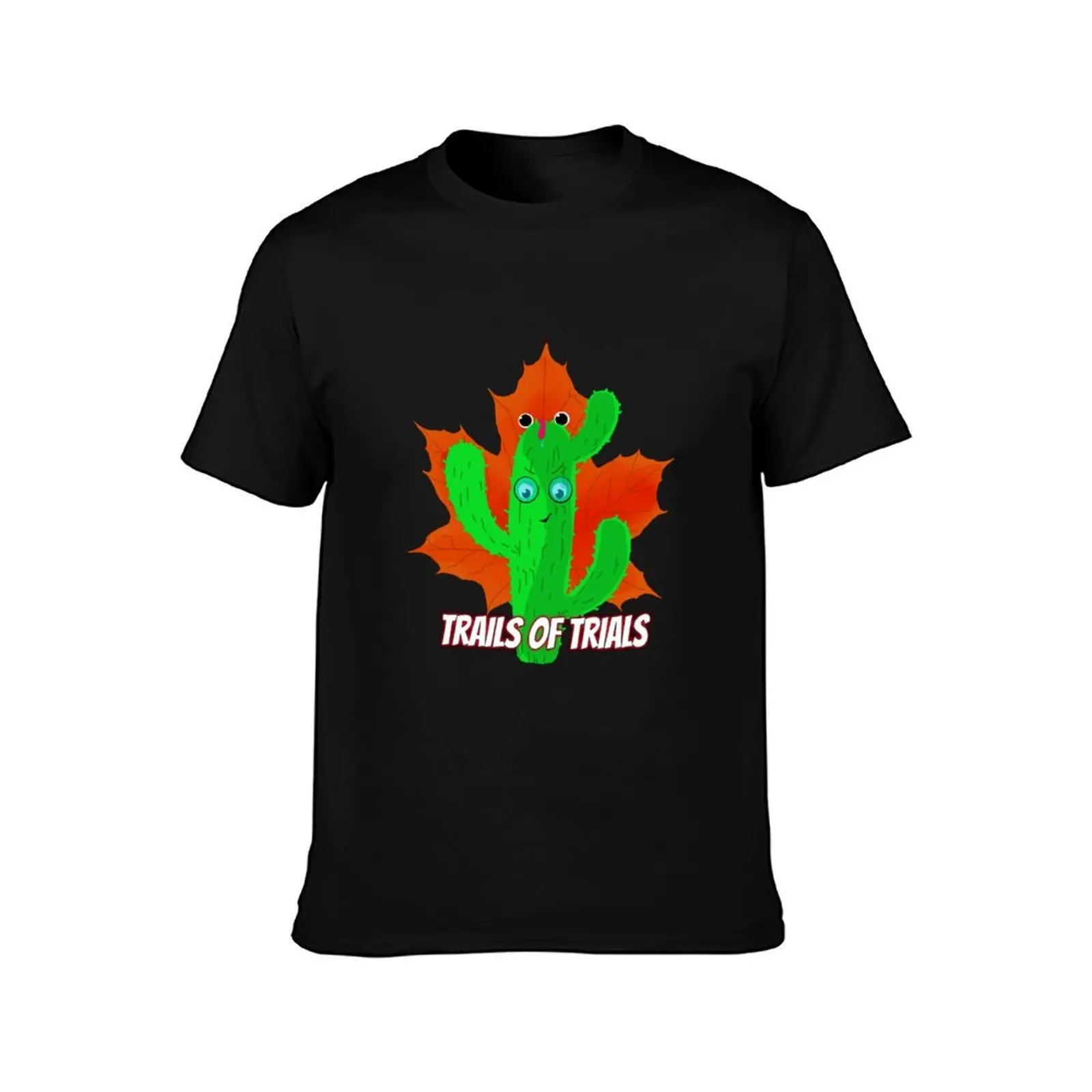 Trails of Trials T-Shirt, Summer Casual Cotton Tee, Oversized Streetwear Tops, Vintage Graphic Print, Loose Fit Short Sleeve